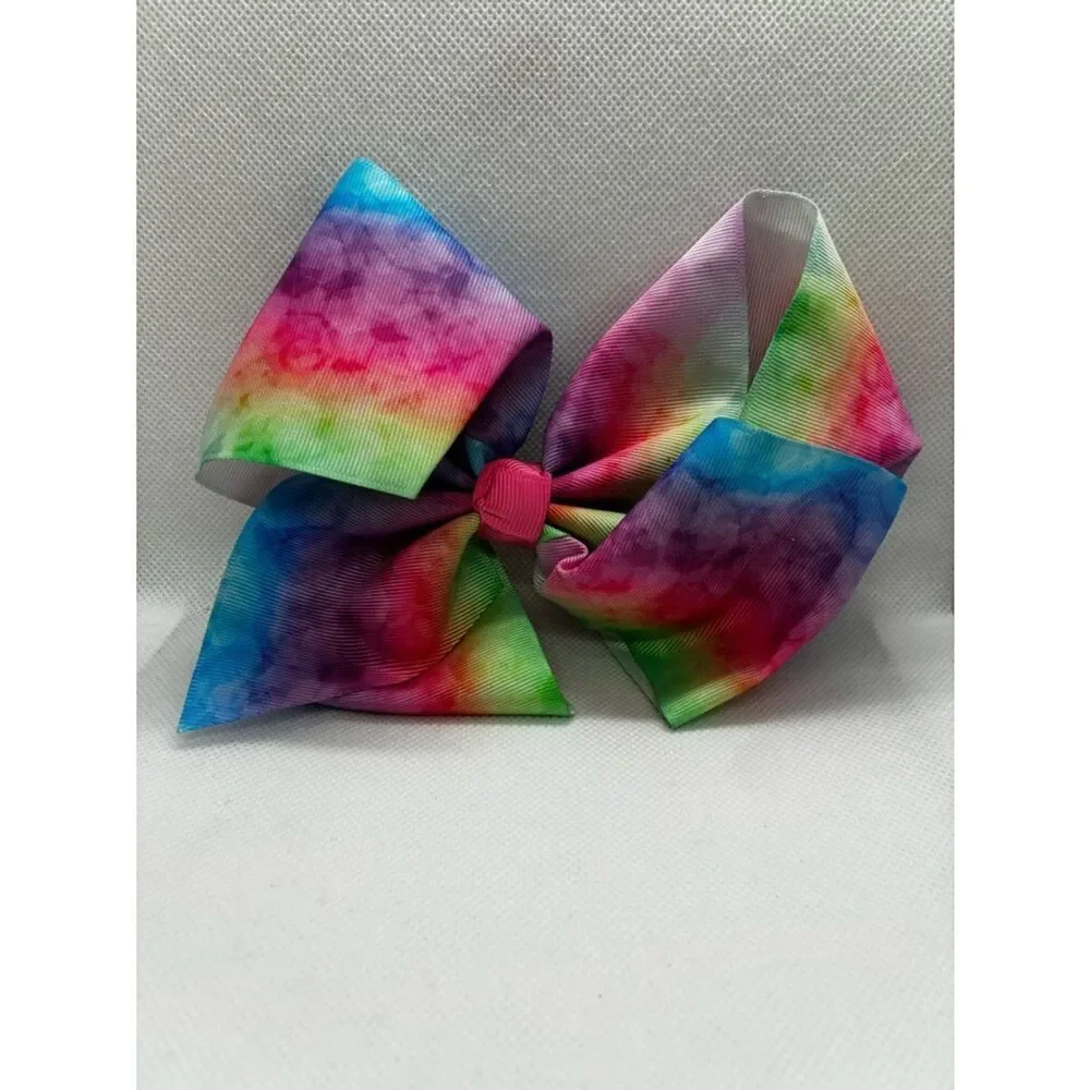 3For$20 Large Rainbow Tie-Dye Hair Bow  Multicolor